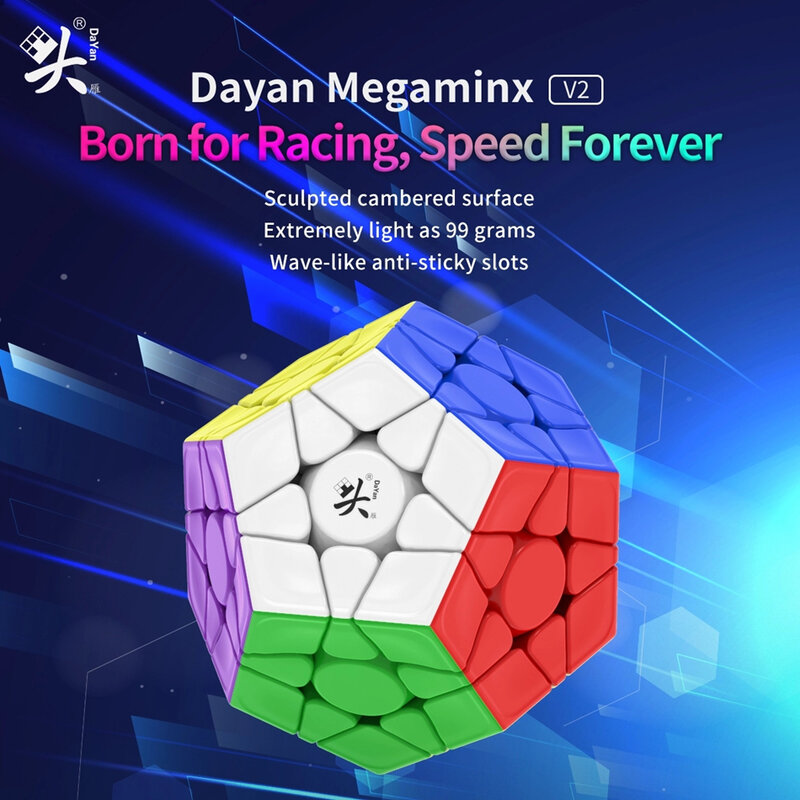 Dayan-Cubo magnético de velocidad Megaminx V2 M, juguetes inquietos profesionales sin pegatinas, DAYAN Megaminx V2M, Cubo mágico, rompecabezas