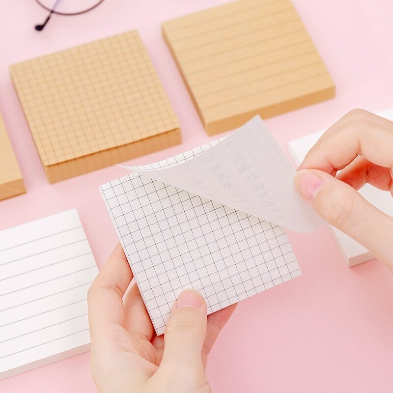 80แผ่นโน้ต Kraft กระดาษ Grid Blank Memo Pad เครื่องเขียน Memo Pads แผ่น Notepad เครื่องเขียน Office ตกแต่ง Note Pad