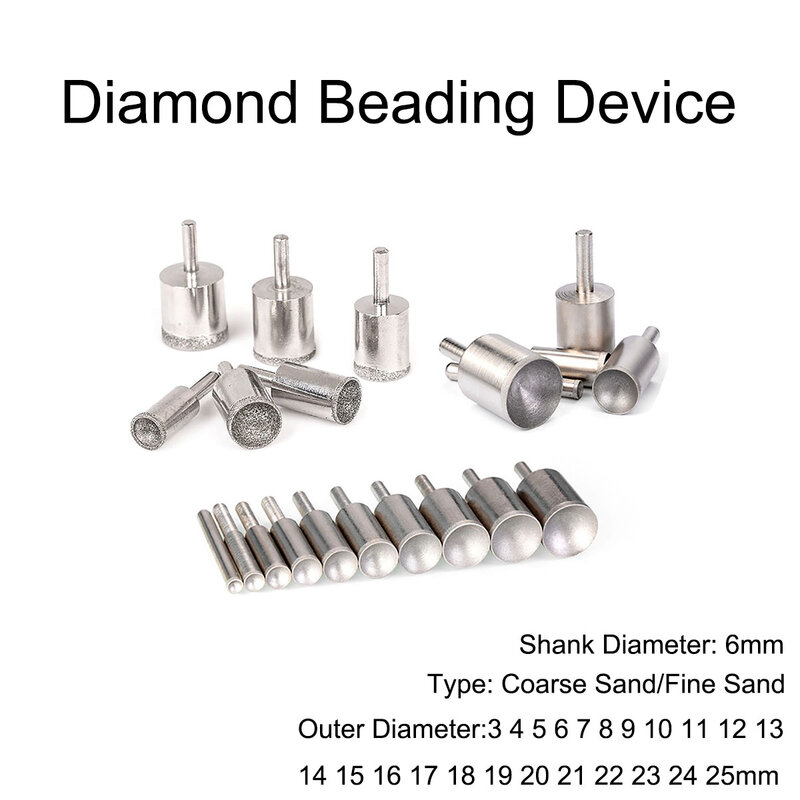 Diâmetro exterior 3 - 19mm do dispositivo de beading do diamante da areia grossa do diâmetro 6mm da pata de 1pc para moer e lustrar de grânulos