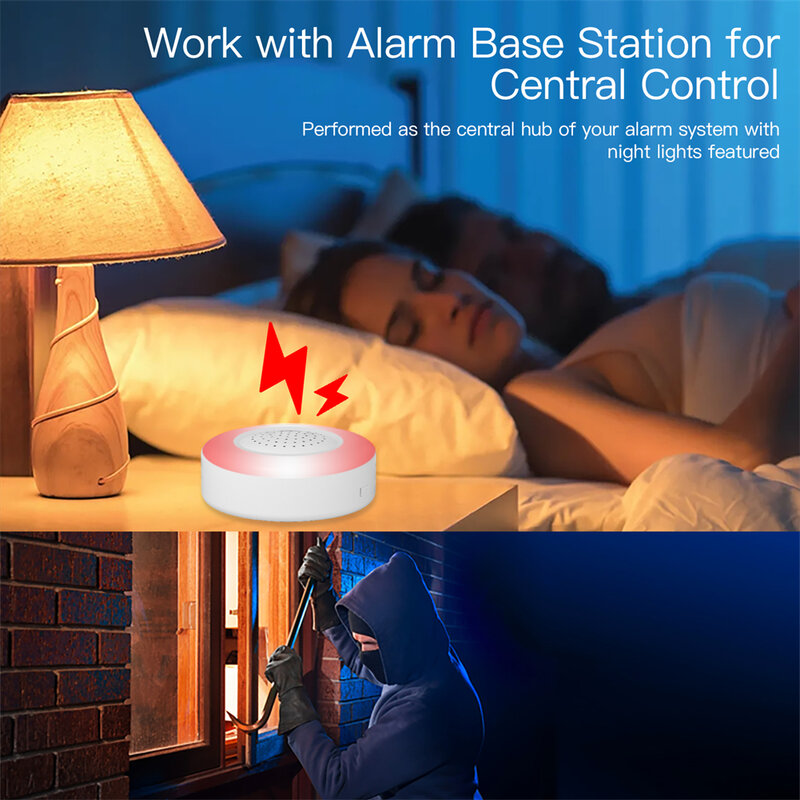 Tuya WiFi Alarm System Sensor Kit RF433MHz Remote Away Home Disarming Mode SOS with PIR Motion Detector Alexa Google Home Voice