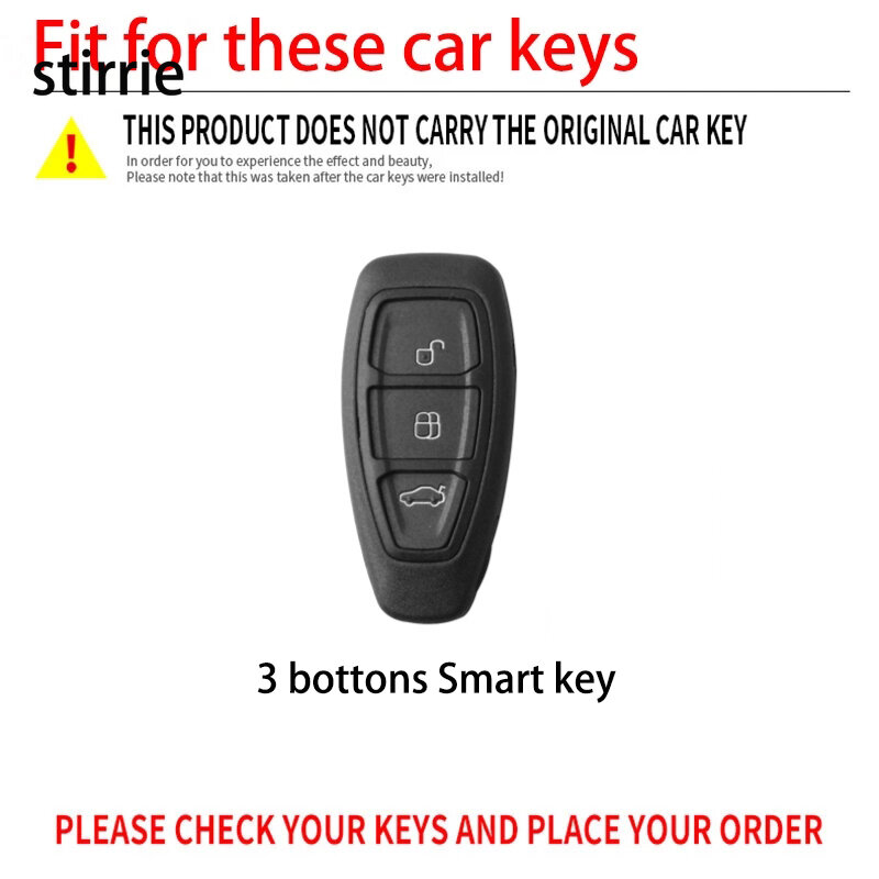 Fibra de carbono abs caso capa chave do carro para ford focus fiesta 2018 2019 2020 c-max kuga escape chaveiros acessórios do carro