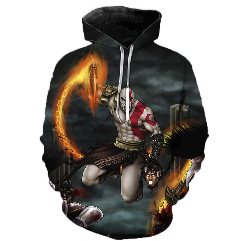 Newest God Of War Printed 3D Cool Winter Autumn Hoodies Male Female Anime Sweatshirt Personality Casual Plus Size Pullover Coat