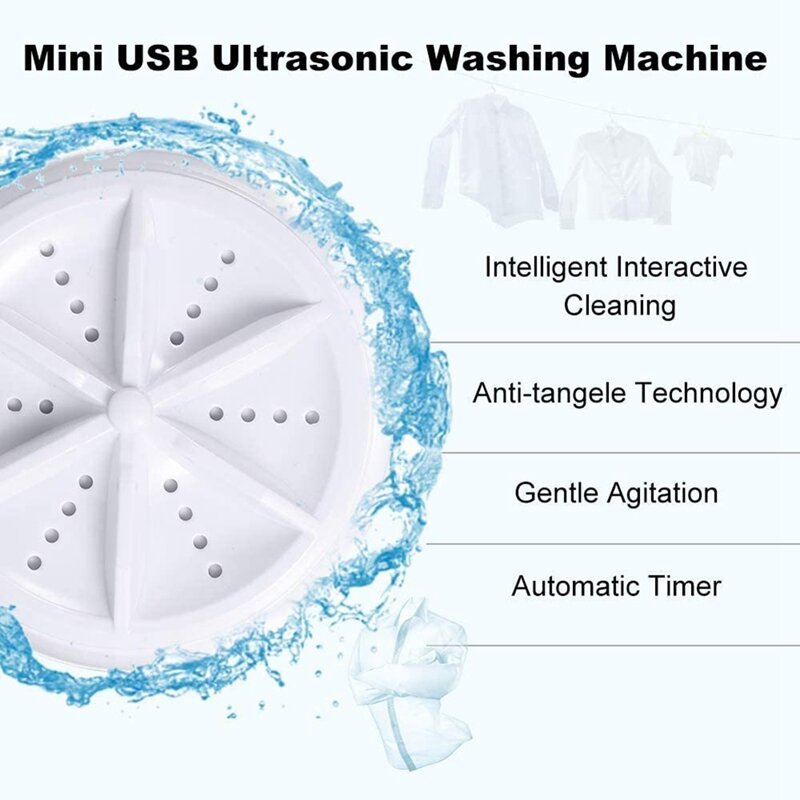 Portable Washing Machine Mini Washing 3In1 Dishwashers Mini Lights Ultrasonic Waves Convenient Travel Home Business