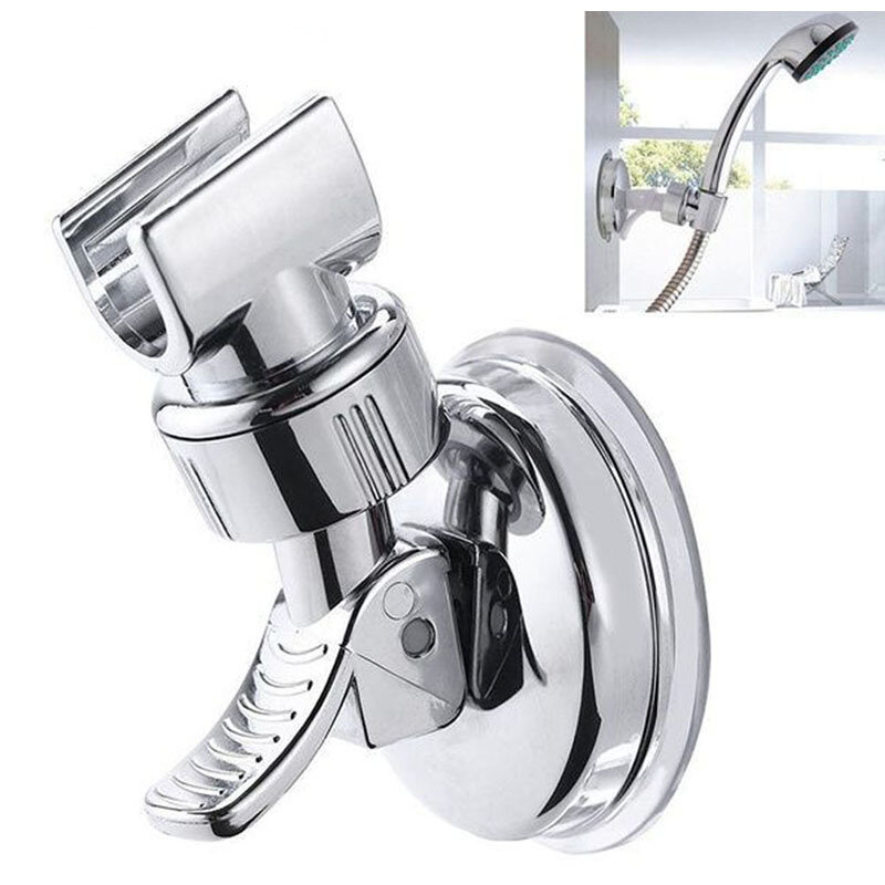Adjustable Shower Head Wall Mount Strong Vacuum Suction Cup Rotation Full Plating Bracket BathroomUniversal Hand Shower Holder