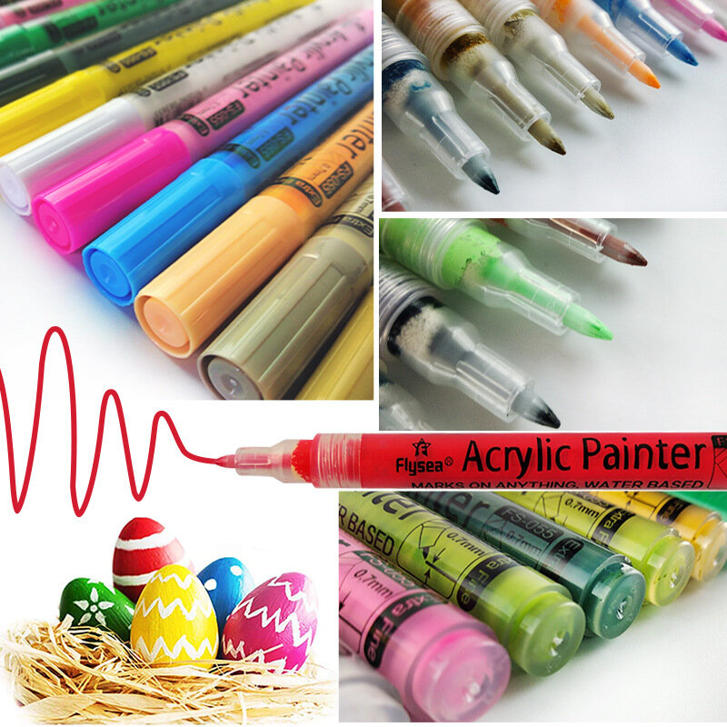 Xsyoo 80 Colors 0.7MM Acrylic Paint Marker Pen Waterproof Permanent Markers Set On Rock Glass Canvas Metal Ceramic Mug Plastic