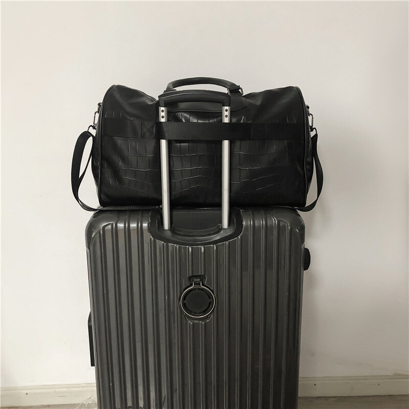 YILIAN-bolsa de viaje de cuero suave para hombre y mujer, de gran capacidad bolso de viaje, portátil, de almacenamiento de corta distancia, para deportes y fitness