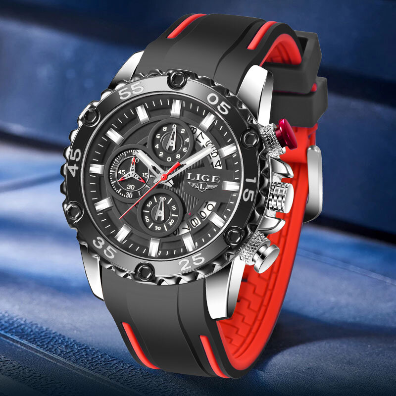 Lige 2022 nova moda grande dial relógio masculino criativo casual relógio masculino marca de luxo à prova dwaterproof água esportes cronógrafo masculino