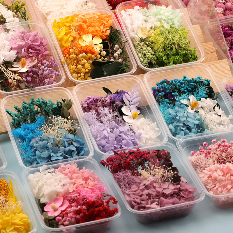 1 Box  Artificial Plants Natural Real Dried Flowers  for Candles Mold Epoxy Resin DIY Making Decoration Home Accessories Crafts