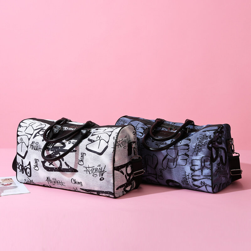 Yilian personalizado moda graffiti grande capacidade bolsa de viagem 2022 nova versátil feminina de um ombro saco de moda feminina