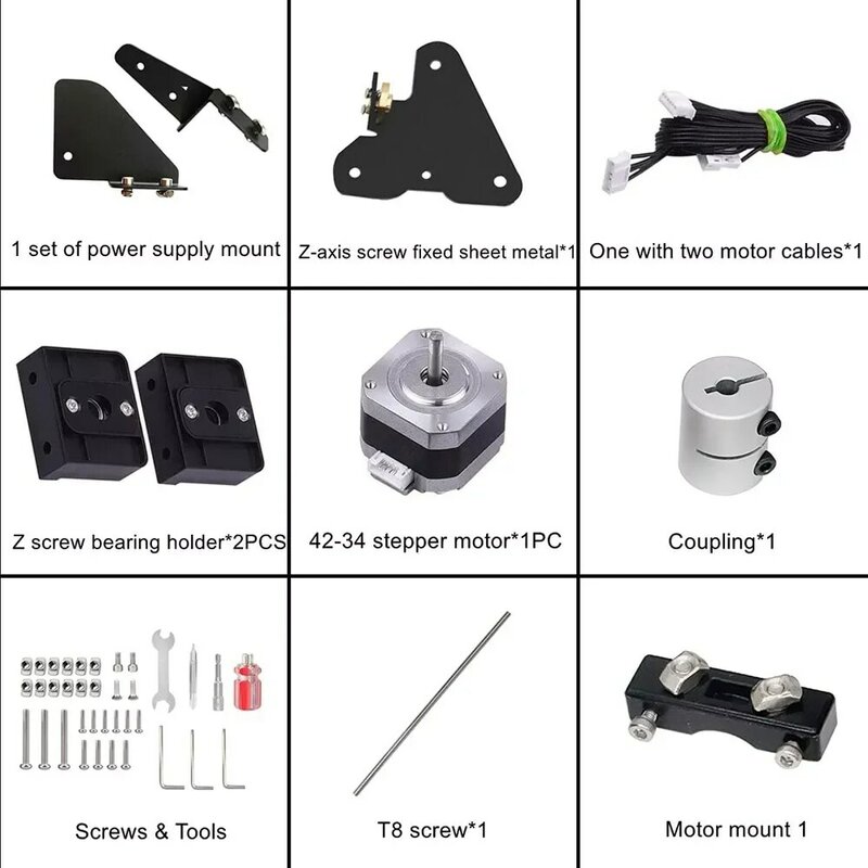 Dual Z Axis Upgrade Kit with Lead Screw Stepper Motor for Creality Ender 3/Ender 3 Pro/Ender 3 V2 3D Printer Parts