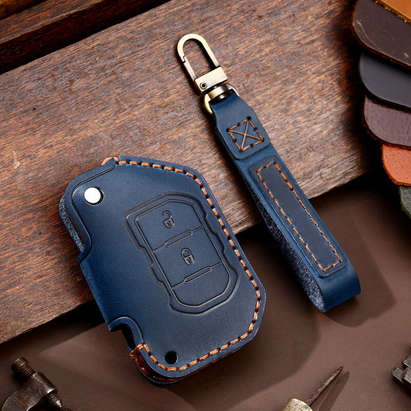 2 3 Button Car Key Case Cover for Jeep Wrangler JL TJ Gladiator JT 2018 2019 Remote Keyless Covers Bag Car Accessories keychain
