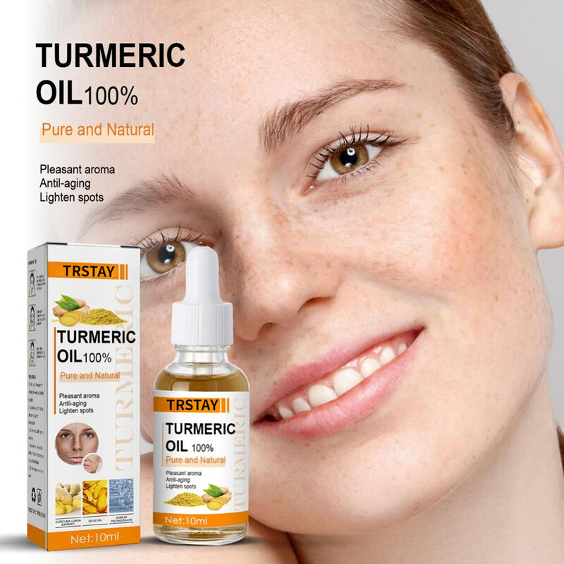 Soro de cúrcuma óleo de cuidados faciais hidratante hidratante clarear rosto soro anti-envelhecimento remoção pigmento melanina rosto pele