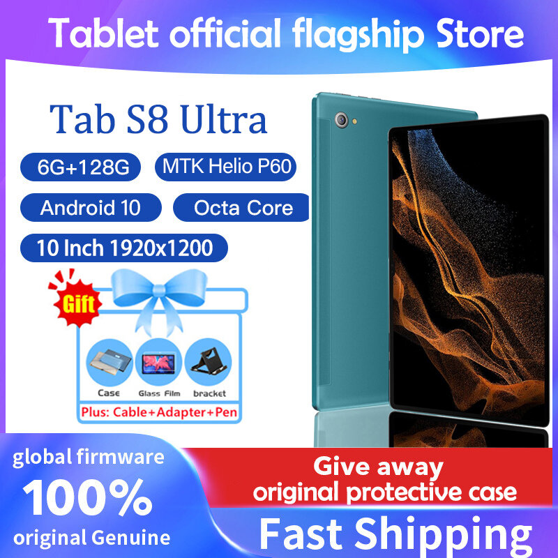 Tablet Asli World Premier Tab S8 Ultra dengan Keyboard 128/256/512GB Tablet SIM Ganda Android 120Hz Layar LCD Tablet 8800MAh