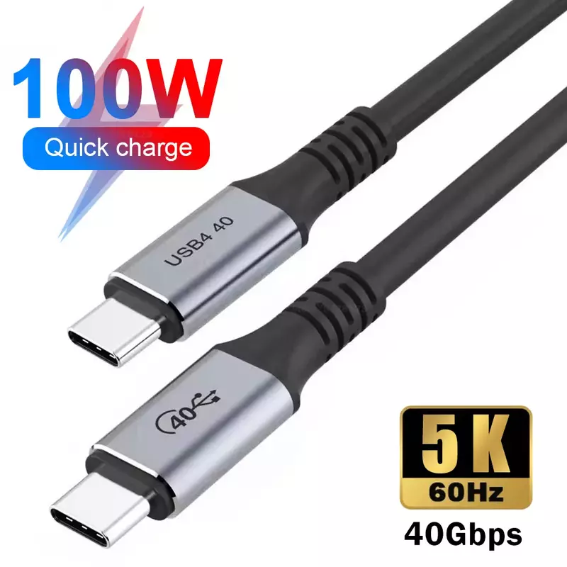 2022NEW 4 für Thunderbolt 3 Kabel 100W 5A/20V 3,1 Schnelle PD Kabel E-mark 40gbps 5K/60Hz für Macbook Pro USB Typ C Ladegerät Daten Ca