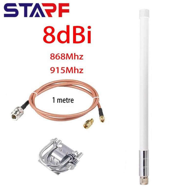 8dBi 915MHz 868Mhz LoRa Antenna Omni-Directional N Male Connector RG142 Coaxial Cable For Helium Hotspot Miner Bobcat Miner 300