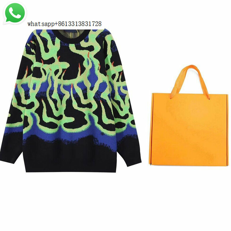 Новинка, роскошный брендовый вязаный пуловер, свитер для осени и зимы 2022, мужской и женский модный трендовый свободный свитер с завязкой