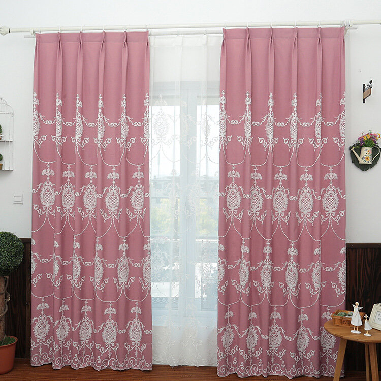 Rideaux de fenêtre brodés américains minimalistes modernes, semi-occultants pour chambre à coucher, salon, salle à manger
