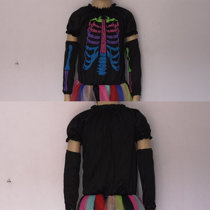 Halloween Ghost Clothes Skeleton Skirt Children's Girls Costumes Masquerade Cosplay