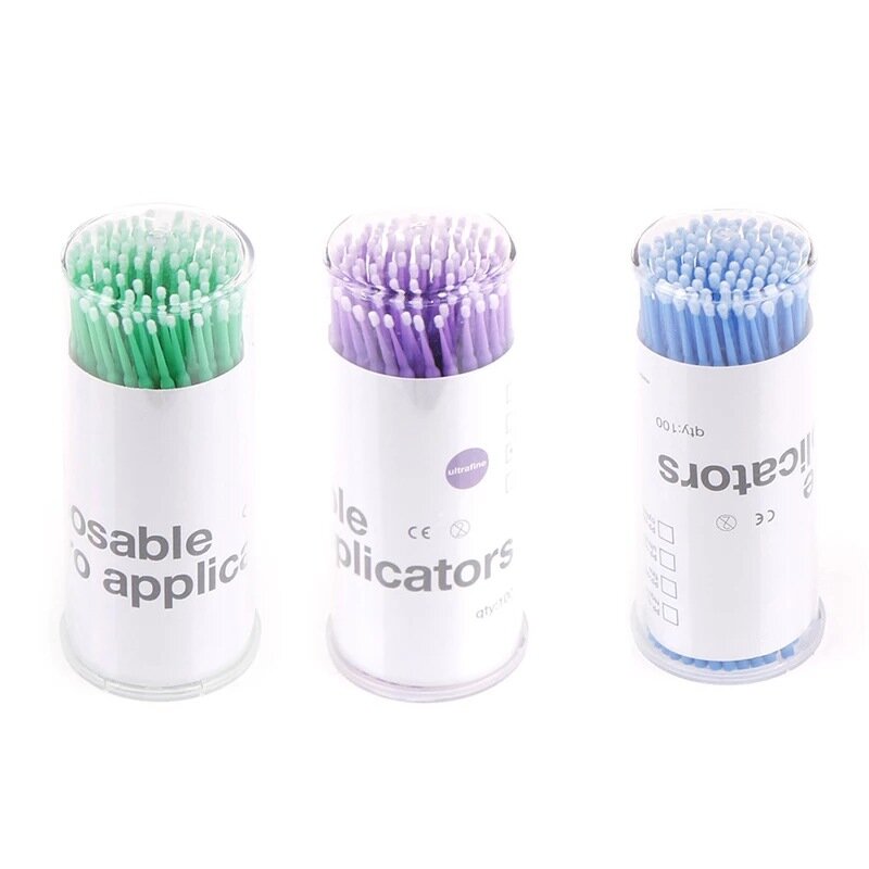 Microcepillos dentales desechables, herramientas de extensión de odontología, aplicadores, 100 piezas por botella
