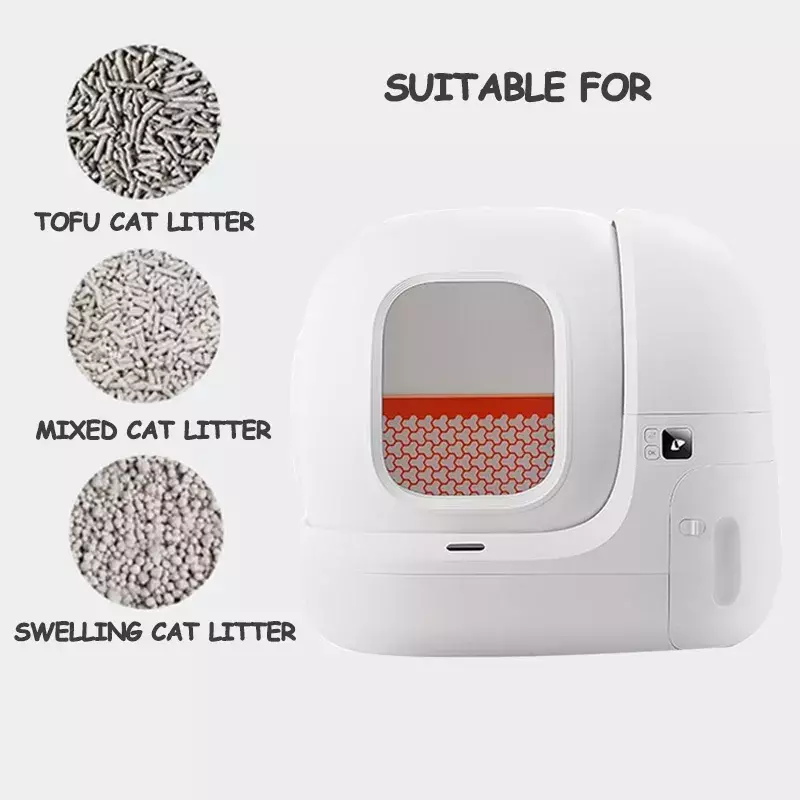 Caja de arena inteligente para gatos, inodoro automático de autolimpieza, 2,4G, Wi-Fi, Control remoto por aplicación, bandeja para arenero, 76L