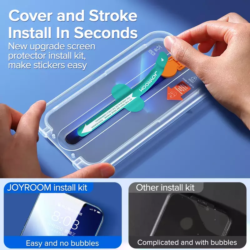 Joyroom Kaca Tempered untuk iPhone 13 12 Pro Max Pelindung Layar Tahan Ledakan untuk iPhone 13 Kaca Pelindung dengan Kit Pemasangan