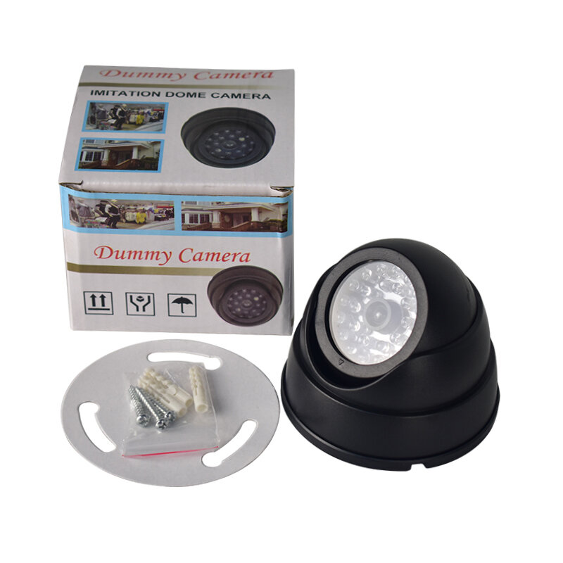 DUNICamera-Fausse caméra de sécurité LED sans fil, alimentation créative via batterie AA, plastique, intérieur, extérieur