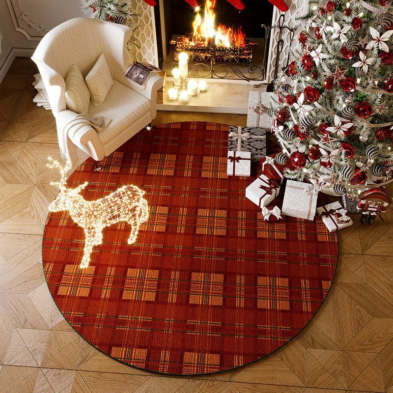Karpet Mewah Karpet Natal untuk Ruang Tamu Karpet Kamar Tidur Nordic Karpet Bundar Hadiah Natal Dekorasi Matras Sofa Rumah Tangga Maison