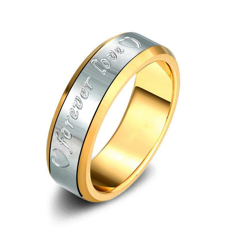 Casal para sempre amor anel de aço inoxidável cor anéis para mulheres jóias coreano clássico casal anel de jóias anel anel anel anel anel anel anillos cf19