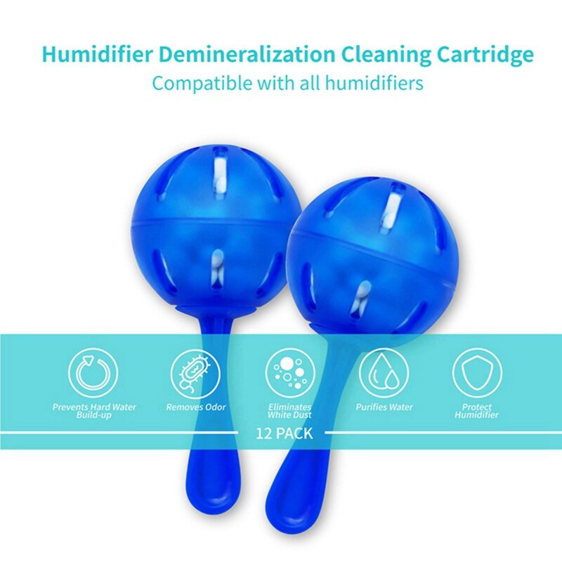 Detergente per umidificatore 20 pezzi, sfera di pulizia demineralizzante per la maggior parte degli umidificatori e dei acquari, purifica l'acqua