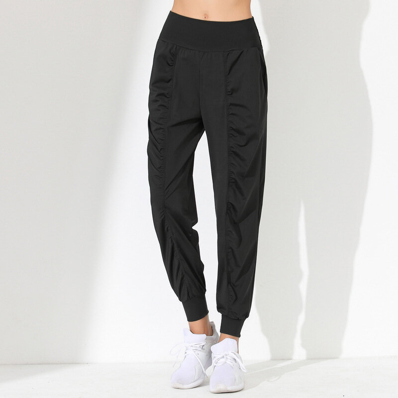 Pantalones de Yoga de secado rápido con logotipo para mujer, pantalones deportivos elásticos de cintura alta para Fitness, ejercicio, correr, parte inferior informal
