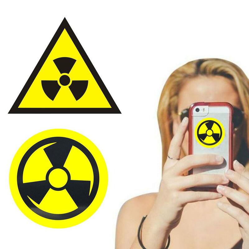 1 Pcs 8cm/3.15 Inch Nuclear Radiation Self-adhesive Tablet Stickers Decoration Sticker Easy To Circular Triangle And Tear S N8U2