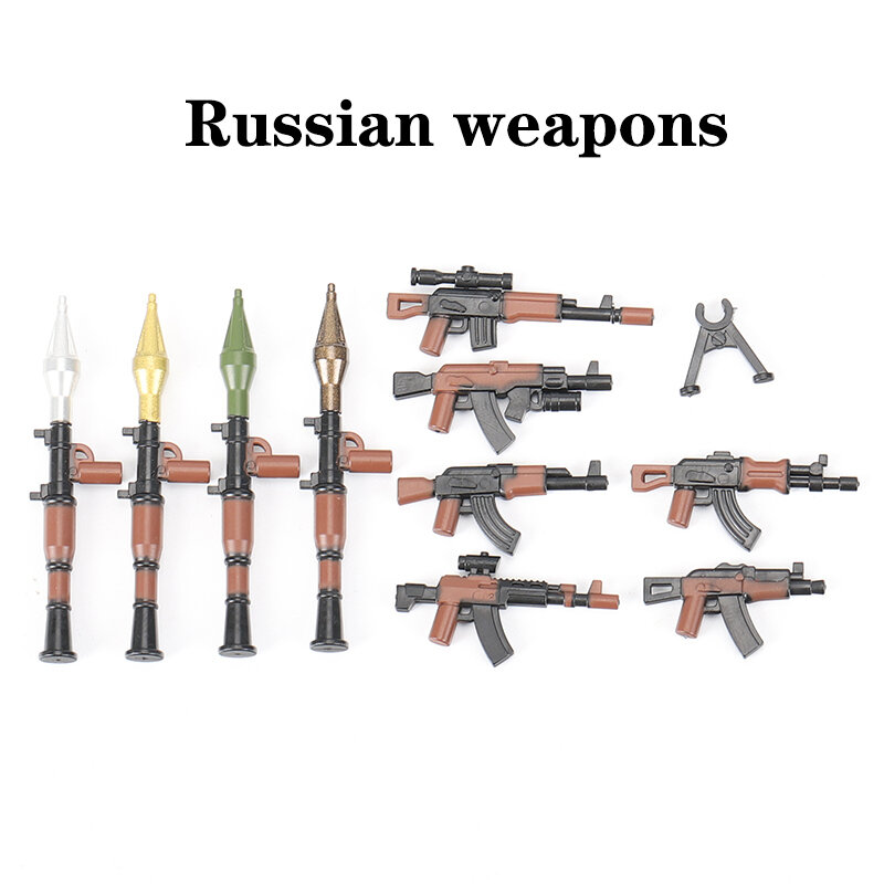 Военное оружие WW2, строительный блок для детской винтовки, два цвета, печатные кирпичи, аксессуары для солдат, детские игрушки MOC 98K
