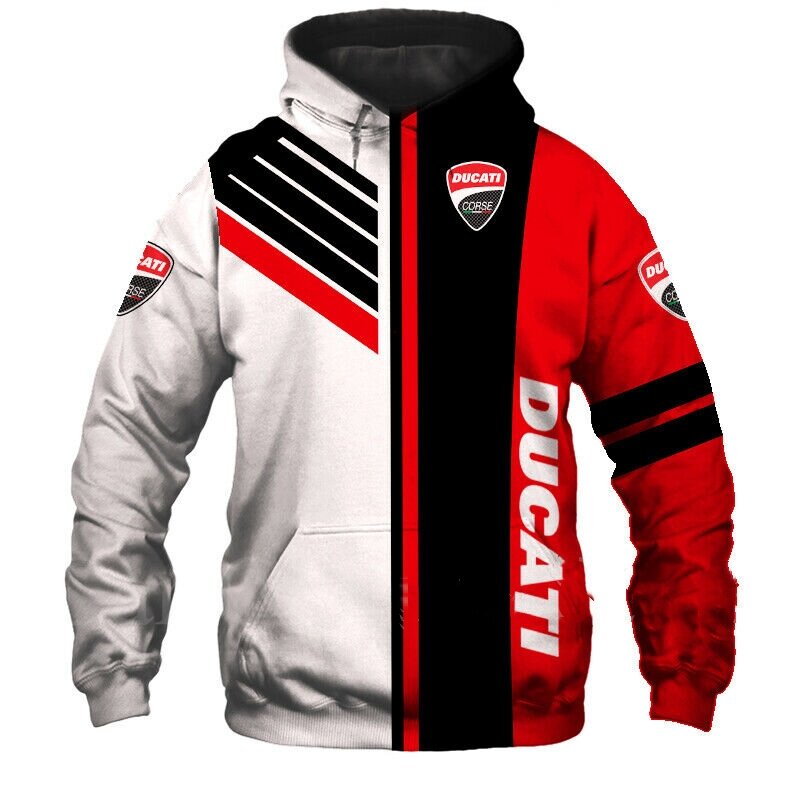 Sweat-shirt à capuche pour homme, nouvelle veste de sport Ducati pour moto, imprimé en 3D, fermeture éclair, mode Harajuku, 2022