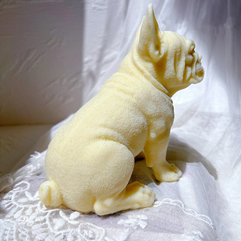 Frenchie สุนัขเทียนแม่พิมพ์ซิลิโคนสัตว์ขี้ผึ้งถั่วเหลืองภาษาฝรั่งเศส Bulldog เทียนแม่พิมพ์ลูกสุนั...