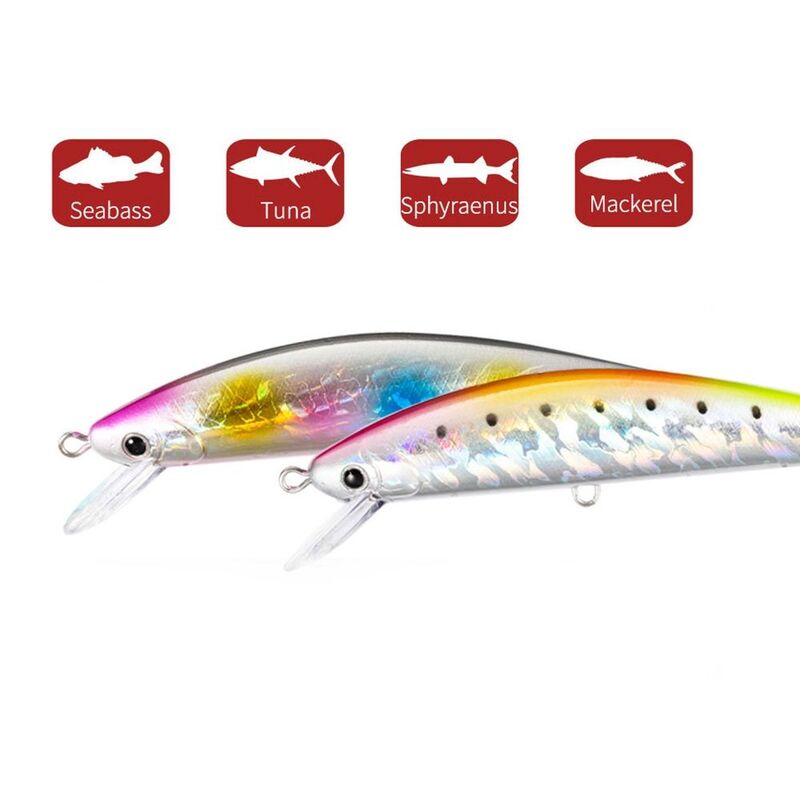 120mm/40g 3D Fish Eyes Sinking Minnow Bait Double Hook Fishing Lure Hard Crankbait Stream Fishing Lure for Perch Pike Trout Bass