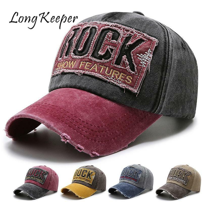 หมวกหมวกสำหรับผู้หญิงผู้ชายหมวกแก๊ปเบสบอลหมวก Vintage Rock เย็บปักถักร้อย Snapback หมวกล้างพ่อสบายๆกลางแจ้งปรับหมวก