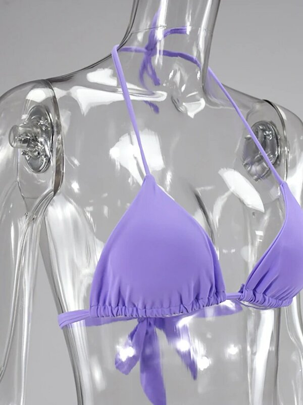NewAsia seksowne Bikini 2020 stroje kąpielowe kobiety lato Halter zasznurować łuk usztywniony biustonosz Push Up mikrobikini stringi dwuczęściowy zestaw stroje kąpielowe