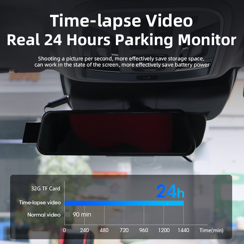 Vtopek รถ DVR 10นิ้ว Touch Media Dash Cam Dual Lens 1080P กระจกมองหลังกล้อง GPS เครื่องบันทึกวิดีโอ HD Night Vision