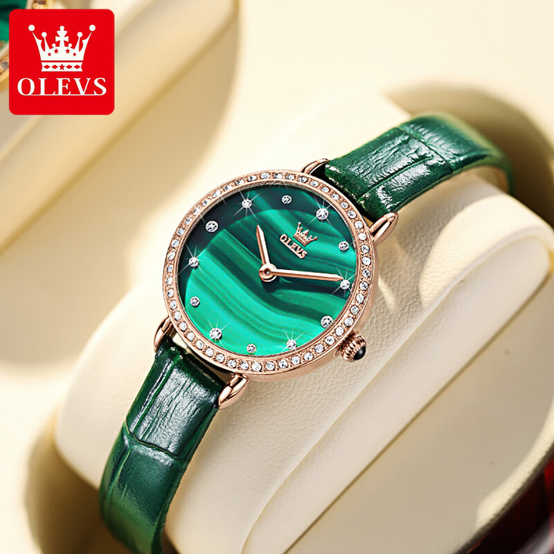 OLEVS Fashion Waterproof Women Wristwatch Import Machine Core Corium Strap Quartz Watches for Women