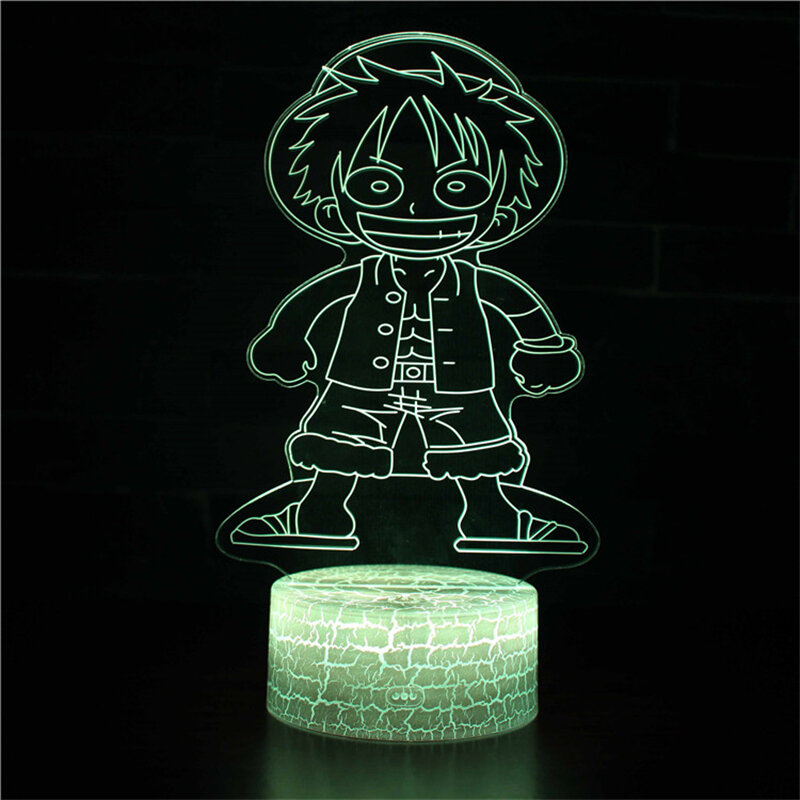 Anime Einem Stück Luffy 3D LED Nacht Licht Lorenor Zorro 7 Farben Schreibtisch Lampe Hause Schlafzimmer Decor Kinder Kinder Nachtlicht weihnachten Geschenke