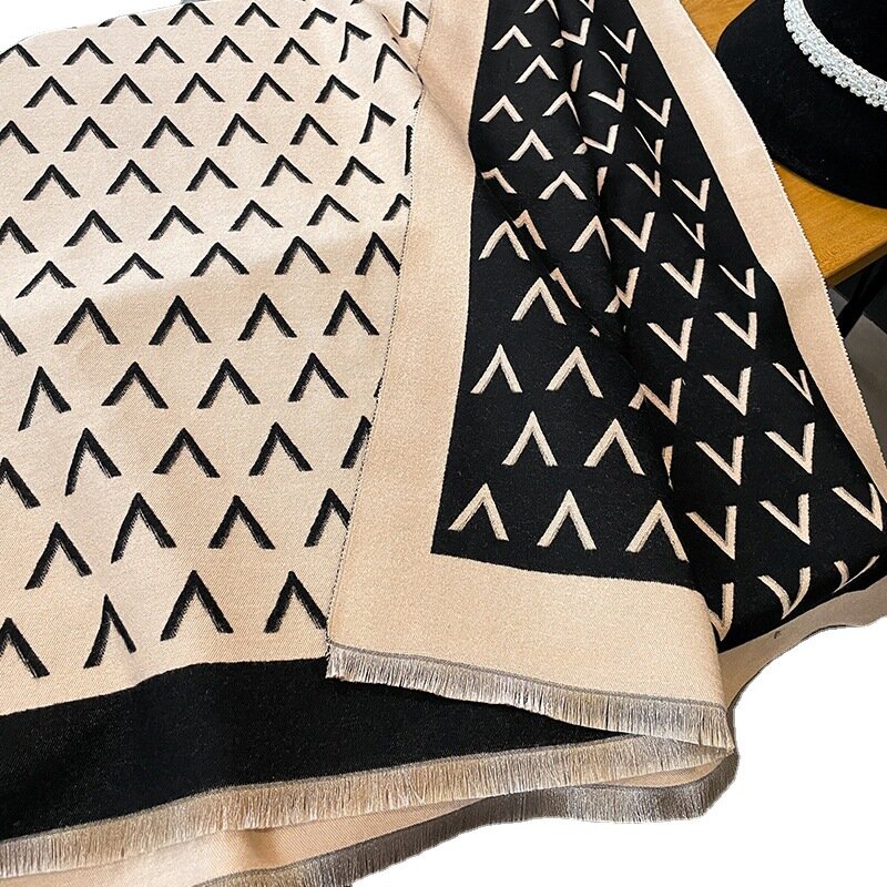 2023 inverno cachecol de caxemira senhora design de luxo marca quente pashmina cobertor envolve xale feminino decoração grossa foulard