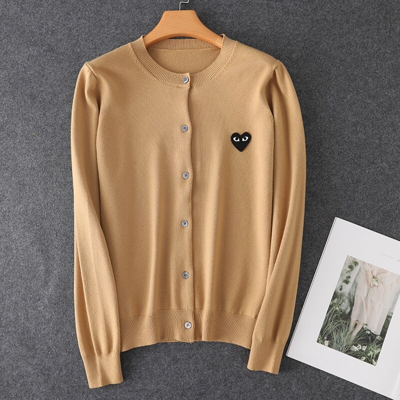 2022 Cardigan Lover Couple Cashmere Sweater Love-heart embroidery Korean  Coat  Fall Soft Cashmere Loose Knitted  Winter