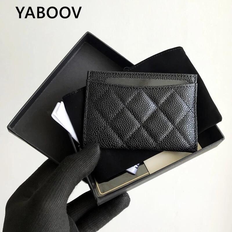 YABOOV New Men's and Women's Card High Quality Wallet Cowhide Card Holder Hort Matte Leather Business Card Bag ALL Color
