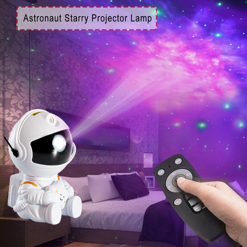 Lampu Proyektor Astronot Proyektor Langit Berbintang Galaxy Lampu Malam Lampu Astronot untuk Dekorasi Kamar Tidur Dekorasi Ulang Tahun Anak