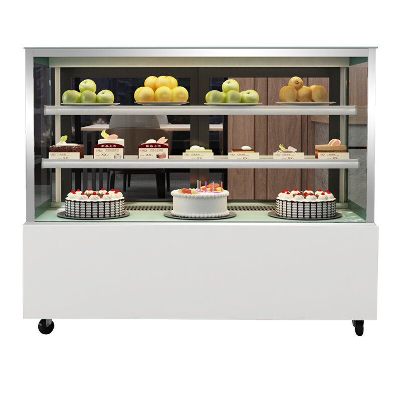 Kommerziellen Supermarkt Doppel Glas Bäckerei Display Kuchen Gekühlten Kuchen Schaufenster Schrank mit CE Cert