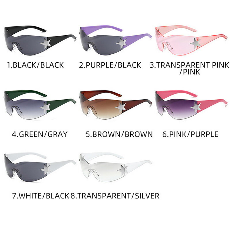 Vintage Punk Sports Brand Designer Y2k Sunglasses Women Wrap Sun Glasses For Female Men UV400 Goggles Shades One Piece Eyewear