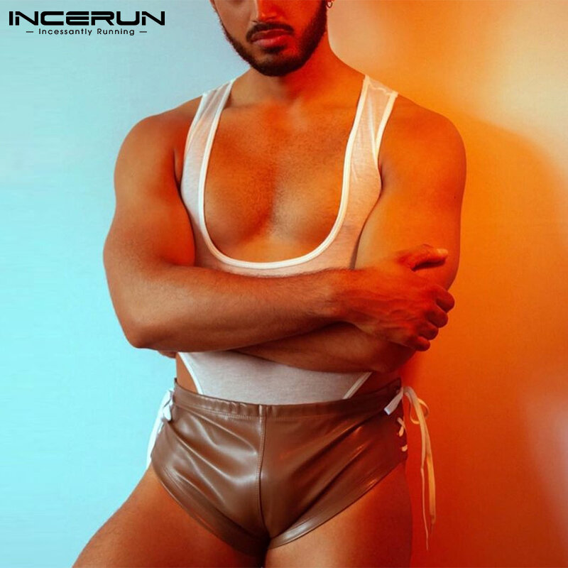 INCERUN-Mono de sport para hombre, ropa para el hogar con agujeros, con estilo, Sexy, sin mangas, triangular, S-5XL