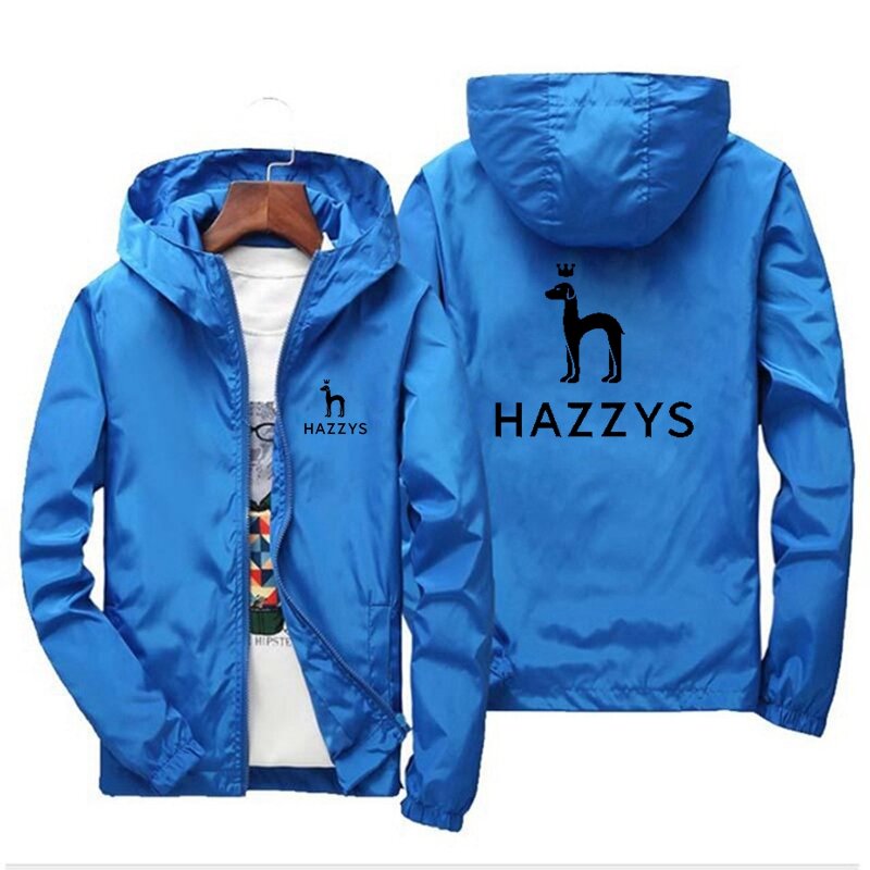 Anime HAZZYS Thin Sun Protection Windbreaker Skin Jacket Zipper Men's Hooded Jacket Riding Camping Pilot Oversized 7XL