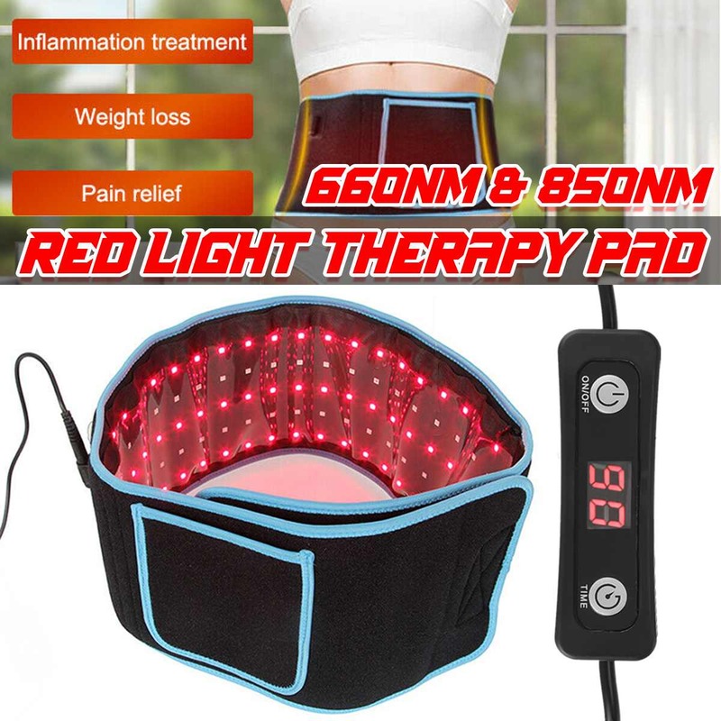 W pobliżu podczerwieni poręczny Wrap głębokie terapia Pad dla pleców stawów barkowych ból mięśni Relief 660nm 850nm czerwony terapia światłem pas