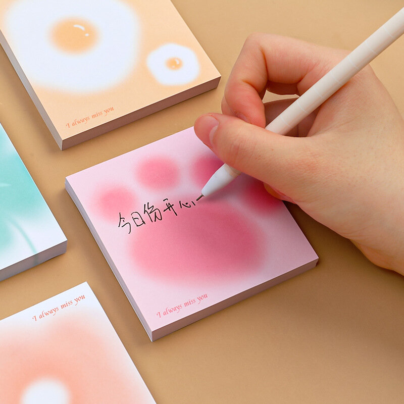 Koreański śliczne wysokiej jakości Gradient kartki samoprzylepne Ins dziewczyna serce notatniki N razy naklejki kreatywny notatnik dla ucznia